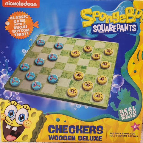 Spongebob Squarepants Checkers Wooden Deluxe