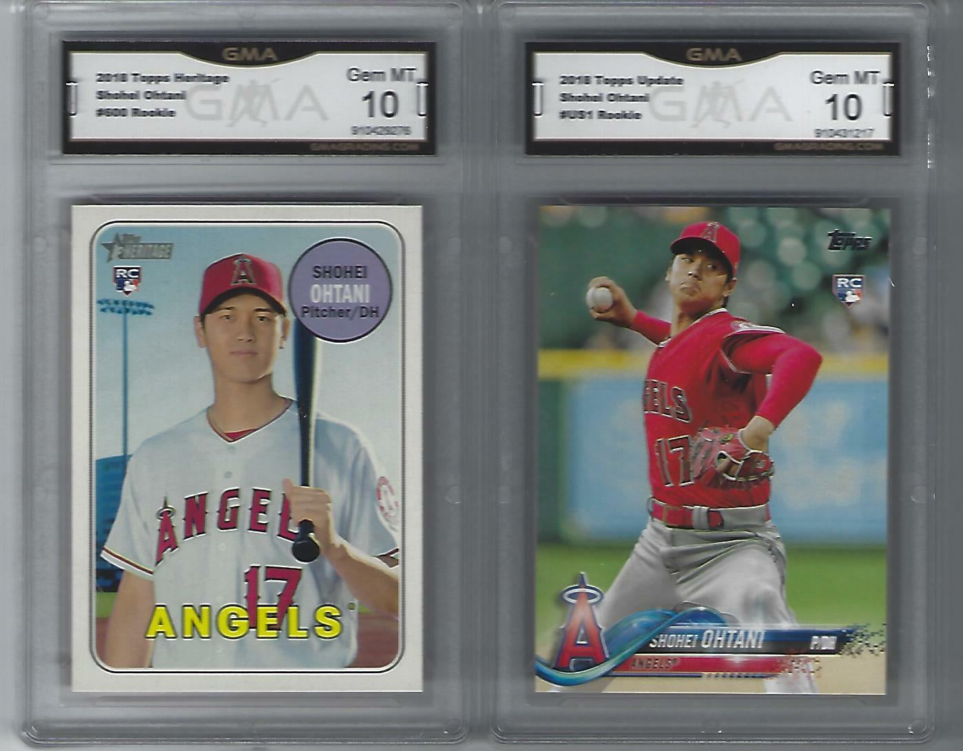 Shohei Ohtani Topps - MLB Baseball Card REPACK - 1x Sports Card Single (Various Grading Companies, Graded 10 GEM MINT - Randomly Selected, Stock Photo - Will Not Get Cards In Picture)