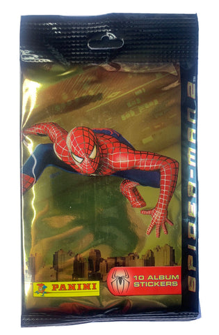 2004 Panini Spider-Man 2 Movie Collectible Album Stickers Factory Sealed Pack (10 Album Stickers Per Pack)