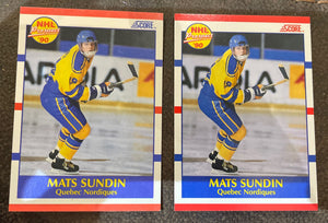 1x 1990-91 Score Canadian/US #398 Mats Sundin RC (Rookie Card) (1x Picked at Random, While Supplies Last)