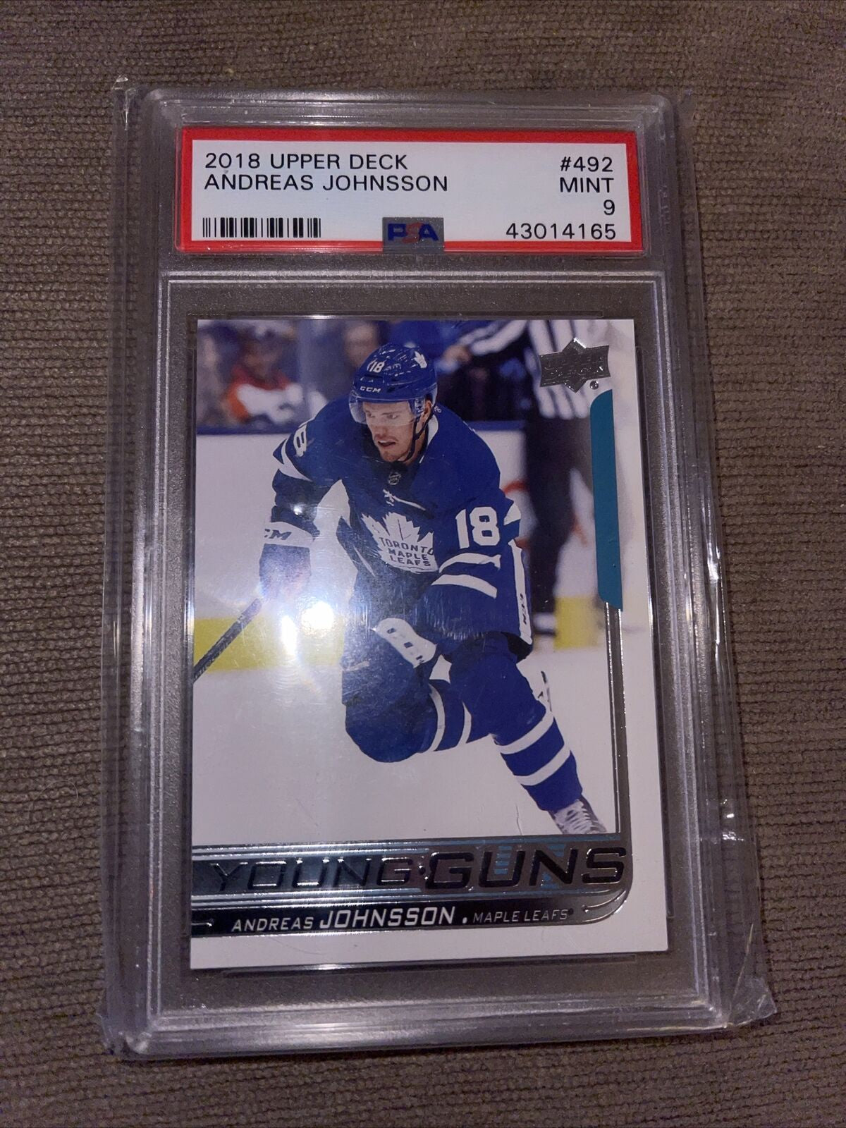 2018-19 Upper Deck Young Guns #492 Andreas Johnsson Graded PSA 9