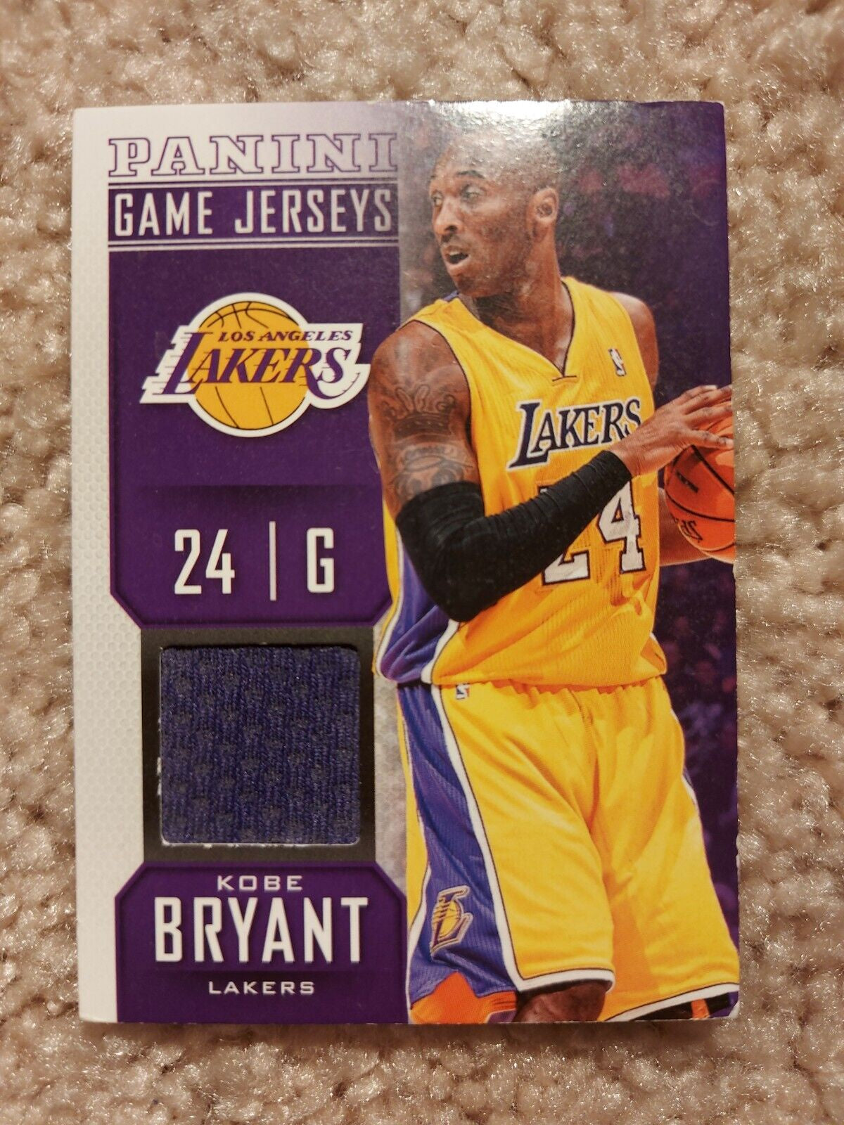 Kobe Bryant - In Los Angeles Lakers Jersey - Game-Used Worn Swatch Relic Jersey Memorabilia Card - Sports Card Single (Randomly Selected, May Not Be Pictured)