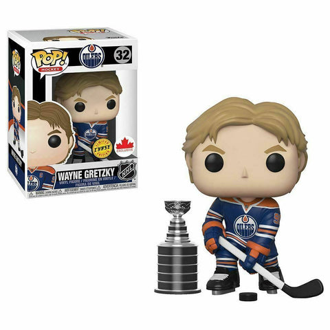 Funko POP! Hockey: Edmonton Oilers Blue Jersey - Wayne Gretzky with Stanley Cup #32 Canadian Exclusive Vinyl Figure CHASE