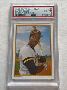1987 Topps Glossy All Star #30 Barry Bonds Rookie PSA Graded 6 RC (Rookie Card)