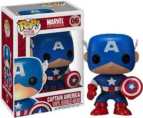 Funko POP! Marvel: Marvel Universe - Captain America #06 Vinyl Bobble-Head Figure (Pre-owned, Box Wear)