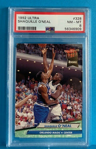 1992 Fleer Ultra #328 Shaquille O'Neal RC Rookie Card (Graded PSA 7 or Higher)