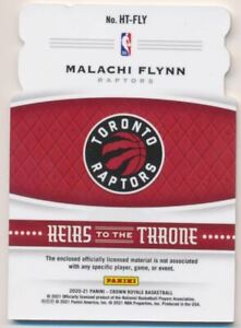 2020-21 Crown Royale Heirs to the Throne Materials #19 Malachi Flynn Jersey Card