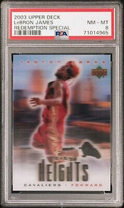 2003-04 Upper Deck LeBron James Redemption Special City Heights RC (Rookie Card) (Graded PSA 8)