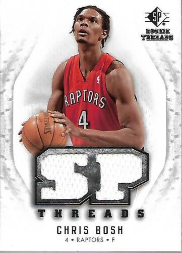 Chris Bosh - In Toronto Raptors Jersey - Game-Used Worn Swatch Relic Jersey Memorabilia Card - Sports Card Single (Randomly Selected, May Not Be Pictured)