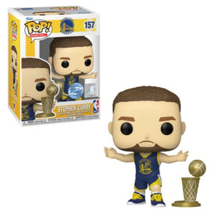 Funko POP! Basketball: Golden State Warriors Blue Jersey - Stephen Curry With Trophy #157 Vinyl Figure