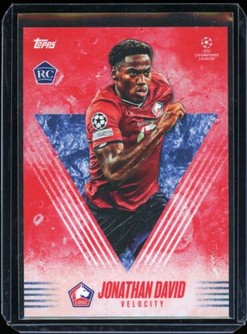 Jonathan David RC (Rookie Card) - 2021 Topps Alphonso Davies My Journey Curated UEFA Champions League Velocity