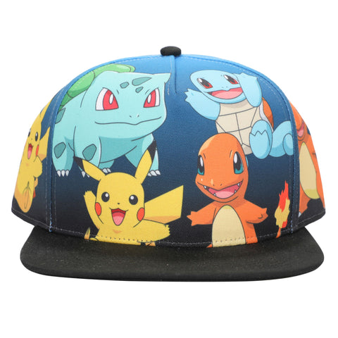Pokemon - Gen 1 Starters Mens Snapback Hat