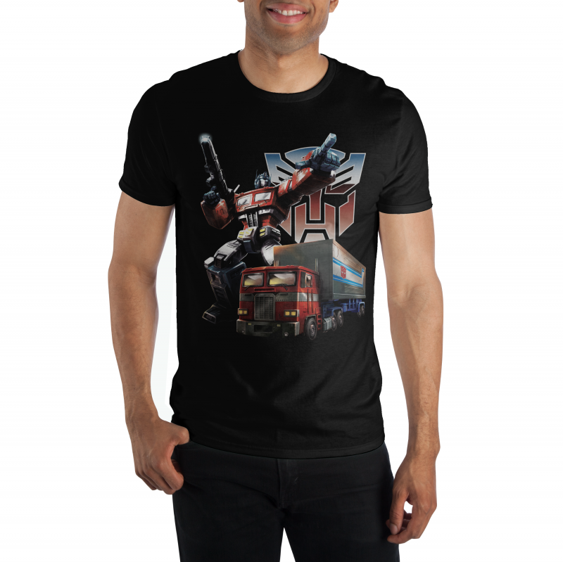 Transformers - OPTIMUS PRIME COMPOSITION Men’s BLACK TEE T-Shirt