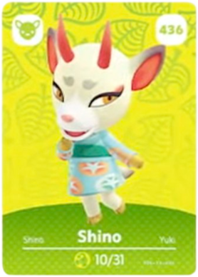 436 Shino Authentic Animal Crossing Amiibo Card - Series 5