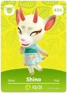 436 Shino Authentic Animal Crossing Amiibo Card - Series 5