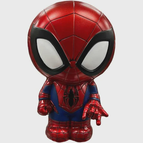 Spiderman - Figural Coin Bank Chibi Figurine - Metallic Spiderman