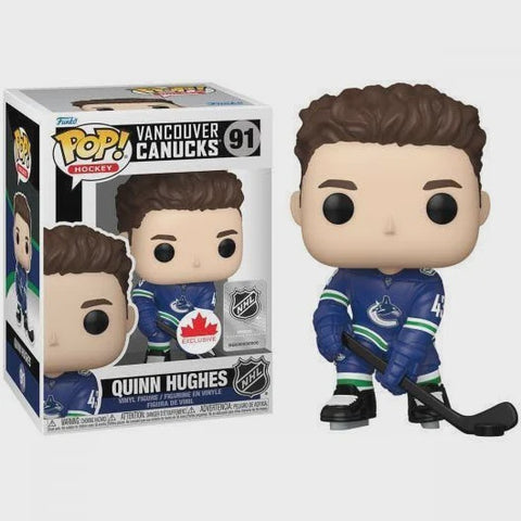 Funko POP! Hockey: Vancouver Canucks Blue Jersey - Quinn Hughes #91 Vinyl Figure