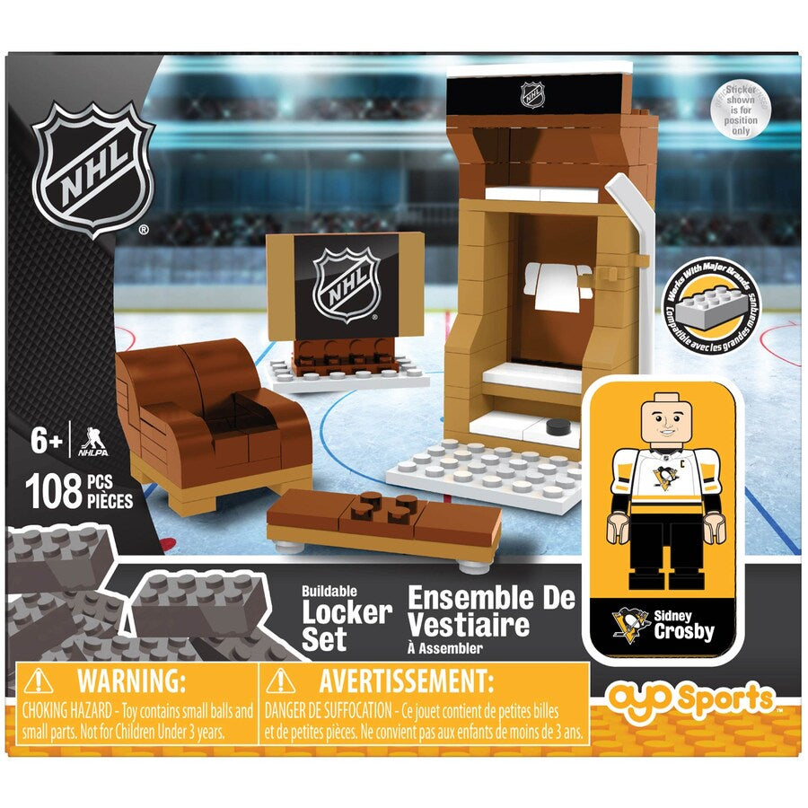 OYO Sports NHL - Player Buildable Locker Set - Pittsburgh Penguins - Sidney Crosby (White Jersey)