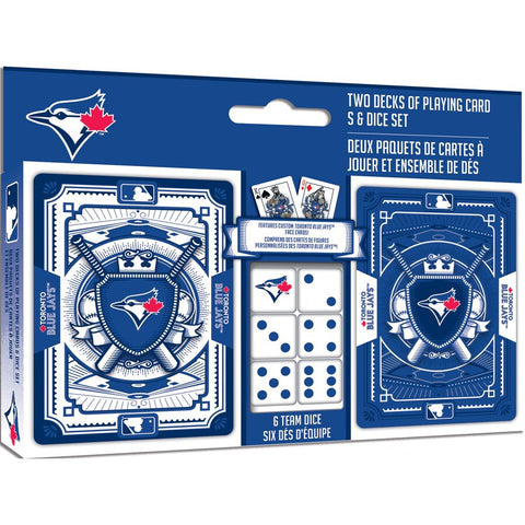 MLB - Two Decks of Playing Cards & 6 Dice Set - Toronto Blue Jays