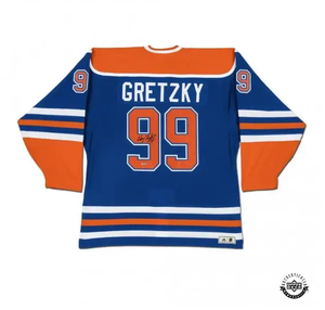 UDA Upper Deck Authenticated Autographed Wayne Gretzky Autographed Edmonton Oilers “Heroes of Hockey” Blue Adidas NHL Hockey Jersey (Special Order) (Local Pick-Up Only)