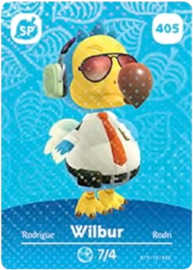 405 Wilbur SP Authentic Animal Crossing Amiibo Card - Series 5