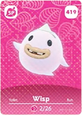 419 Wisp SP Authentic Animal Crossing Amiibo Card - Series 5