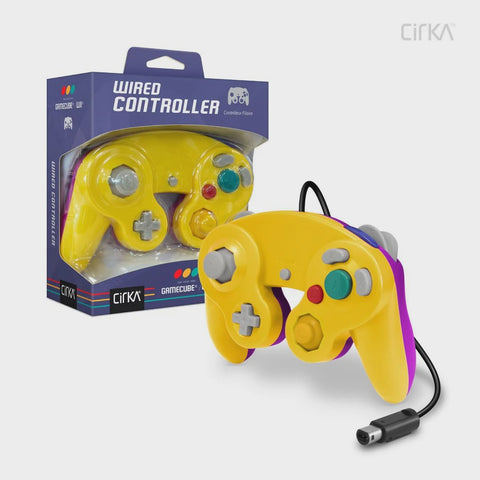 Wii & Gamecube Wired Controller (Yellow/purple) (Cirka)